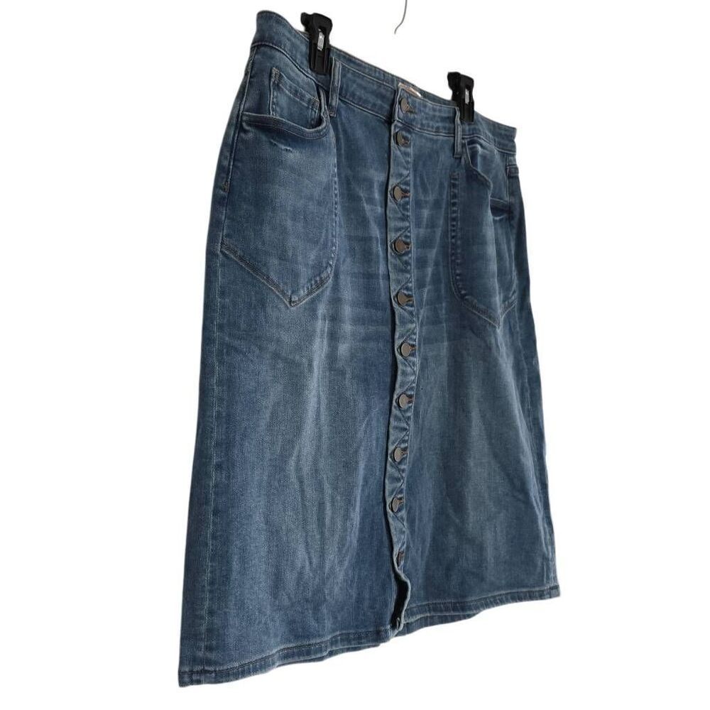 Kut From The Kloth Women’s Size 14W Blue Denim Rose Button Down Skirt - Picture 6 of 7